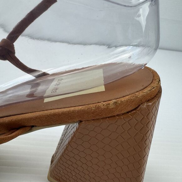 Dolce Vita Kash Cedar Nubuck Tie Up Block Heel Sandals 8.5 Square Toe Strappy - Picture 13 of 16